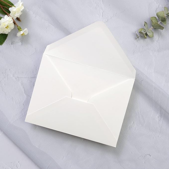 PONATIA 50 Pack A1 Envelopes, 3.62 x 5.2'' Ivory Envelopes Perfect - Image 4