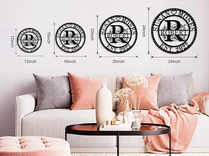 Personalized Metal Sign Monogram Wall Decor Last Name Sign Personalized Signs - Image 6