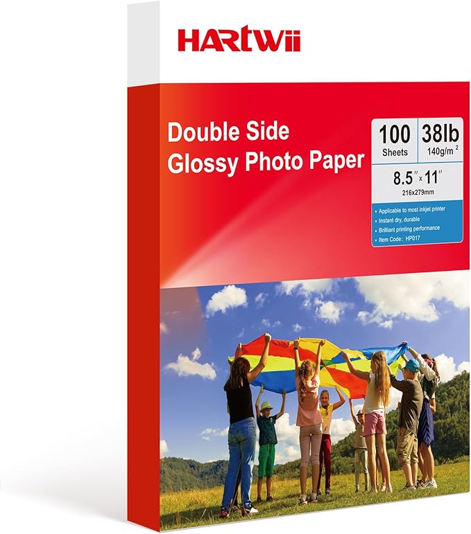 140gsm Glossy Brochure and Flyer paper Double Sided Glossy Photo Paper 100 Sheets 8.5x11 Inches for Inkjet Printer and Dye Ink Chip Bag Paper for Party Favors-DeskLoop Office