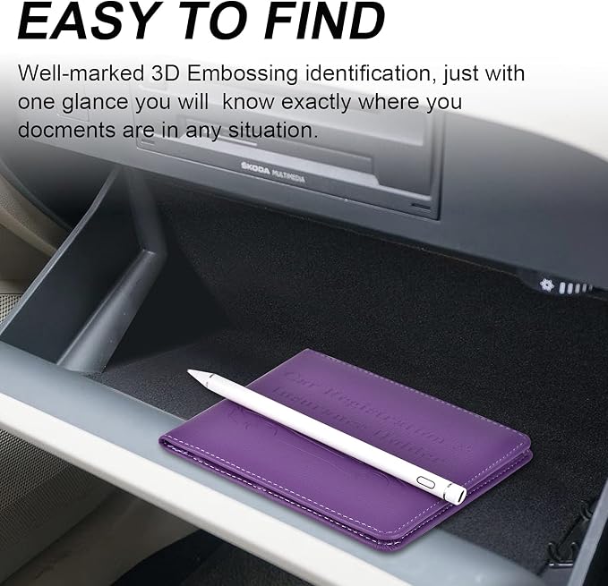 Cacturism Car Registration and Insurance Holder, Vehicle Glove Box Car - Image 7