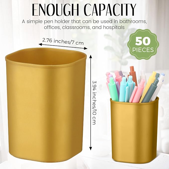 50 Pack Pen Holder Pen Cups for Desk Organizers and Storage Stationery Plastic - Image 2