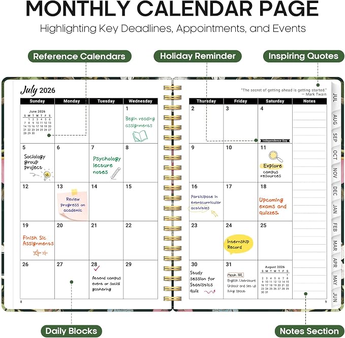 Planner 2026-2027, Academic Year Monthly and Weekly Calendar Planner, Jul 2026 - Image 2