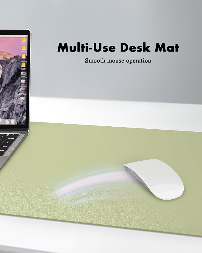 YSAGi Double-Sided Desk Pad, 23.6"x13.7" Leather Desk Mat, Eco Cork Desk Pad - Image 5