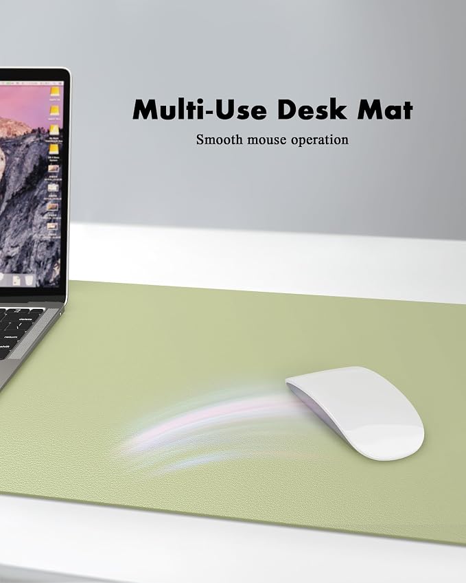 YSAGi Double-Sided Desk Pad, 35.4"x17" Leather Desk Mat, Eco Cork Desk Pad - Image 5