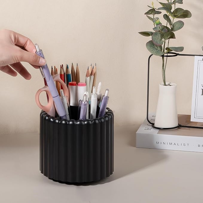 Anyoifax 360° Rotating Pen Holder 7 Slots Desk Organizer Removable Pencil Cup - Image 3