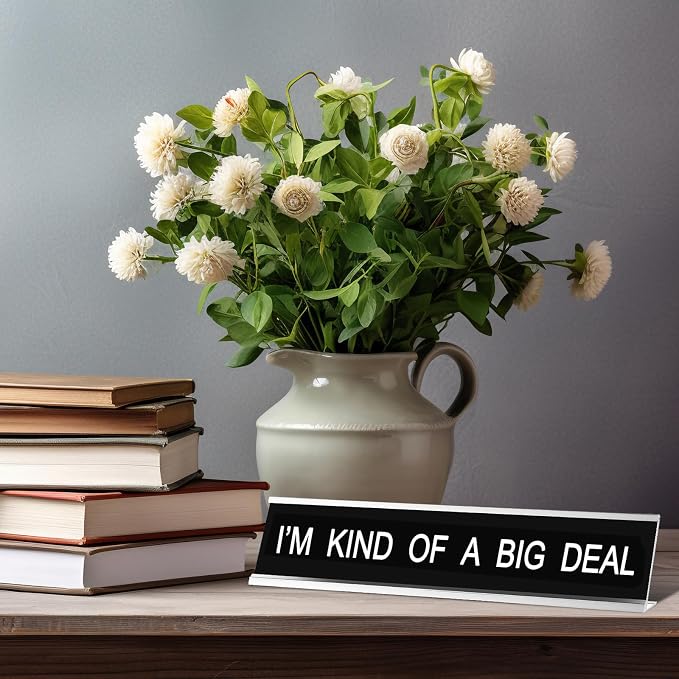 Menkxi Funny Desk Signs for Office, Novelty Nameplate Office Decor Black Desk - Image 4