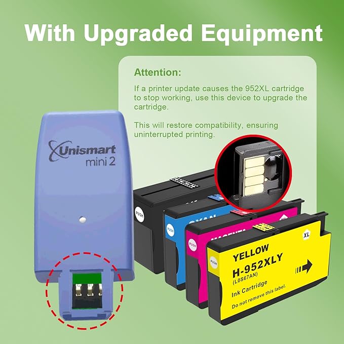 952XL Ink Cartridges Combo Pack with Upgrade Device Replacement for HP 952 XL Ink Cartridge for HP Officejet Pro 7740 8720 8710 8210 8715 8740 8702 8730 8725 Printers (Black Cyan Yellow Magenta)-DeskLoop Office