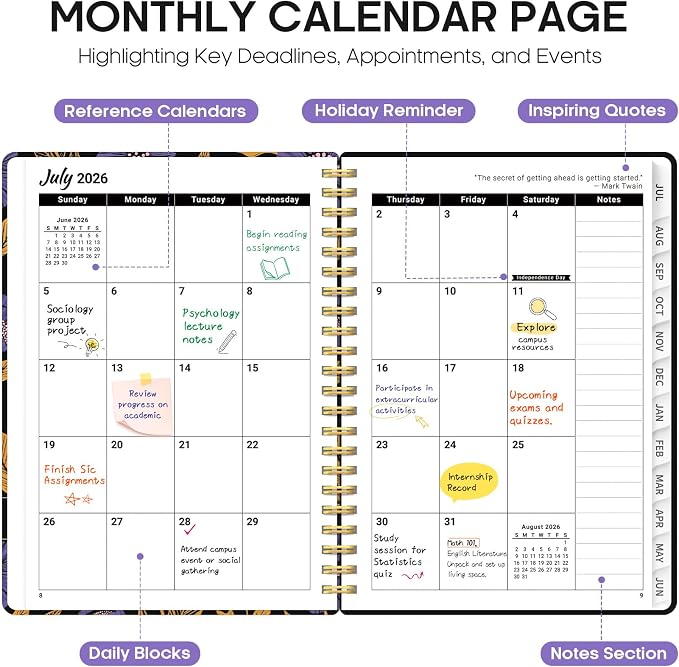 Planner 2026-2027, Academic Year Monthly and Weekly Calendar Planner, Jul 2026 - Image 2