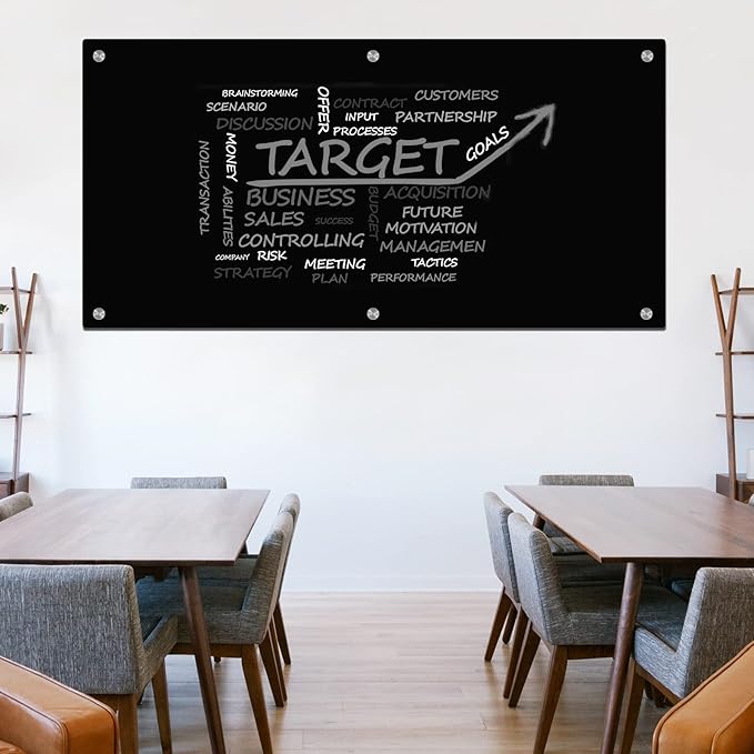 J&J worldwide Black Glass Whiteboard Magnetic Dry Erase Board 6' x 3', Large Frameless Glass White Board Wall Mounting for Office, Home, School, Includes Magnets, Marker Tray, Eraser-DeskLoop Office