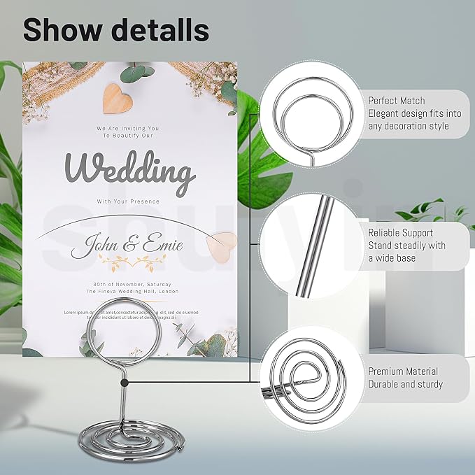 UMETDO 30PCS Table Number Holders Place Card Holder - Image 3