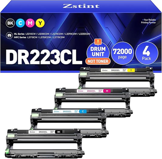 DR223CL DR-223CL Drum Unit Set 4-Pack High Yield Replacement Compatible for Brother DR-223CL Imaging Drum HL-L3210CW HL-L3270CDW MFC-L3770CDW HL-L3290CDW MFC-L3750CDW L3710CW L3230CDW L3230CDN Printer-DeskLoop Office