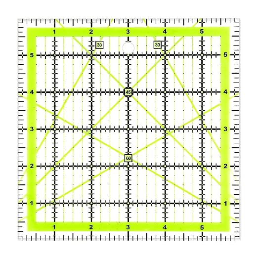 UOOU Quilting Ruler 1 Pack, Square Quilting Rulers Fabric Cutting Ruler Acrylic by UOOU