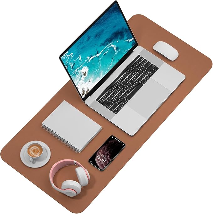 Hsurbtra Desk Pad, 35.5" x 17" PU Leather Desk Mat, XXL Extended Mouse Pad - Image 2