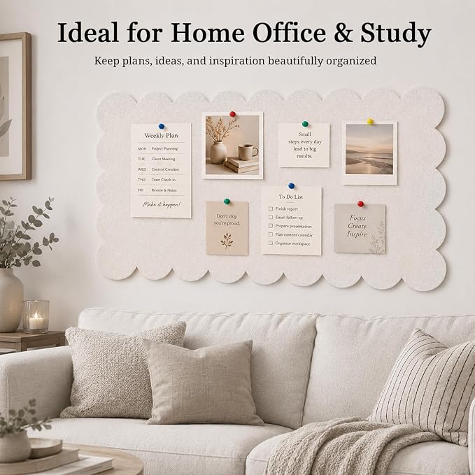 Scalloped Felt Bulletin Board 47"×24" – Large Pin Board - Image 7