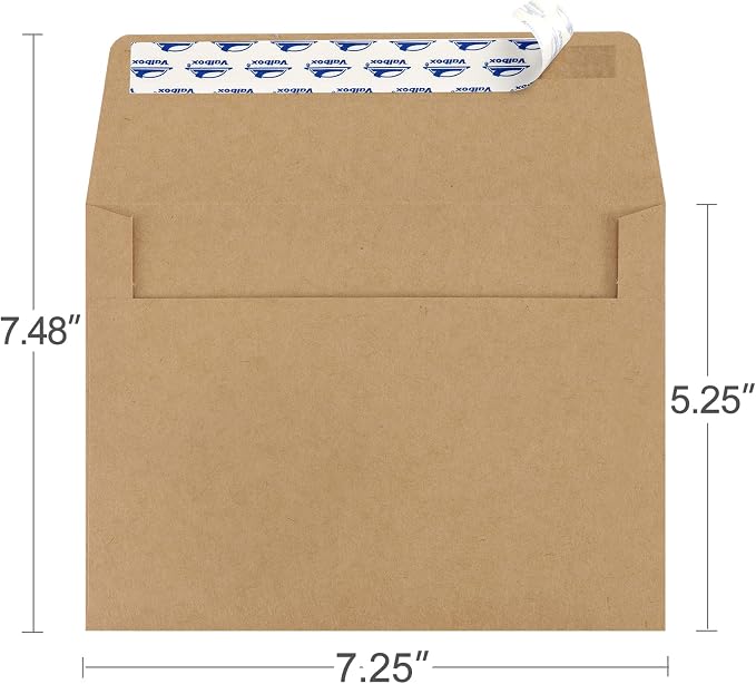ValBox 5x7 Envelopes for Invitation 100 Qty A7 Envelopes Self Seal Brown - Image 2