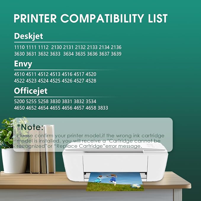 63XL Ink Cartridges Black and Color Replacement for HP Ink 63 XL 63xl Black Ink Cartridge Work with HP63 3830 4650 4652 4655 5200 5252 5255 5258 4520 4512 1112 2132 3630 3632 Printers 2PK-DeskLoop Office