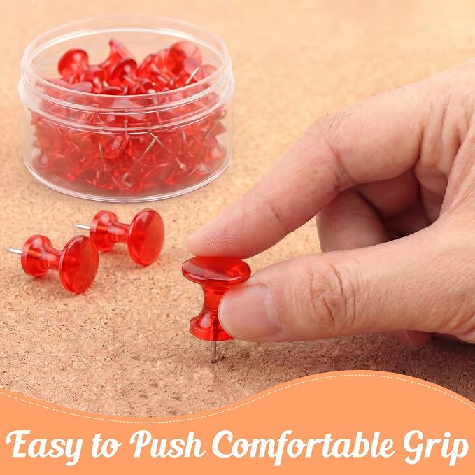 Outus 100 Pcs Giant Push Pins Large Thumb Tacks Plastic Heads 1 Inch Jumbo Push - Image 4