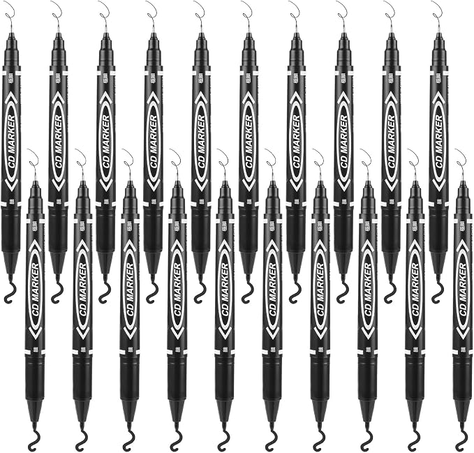 Sibba 20 PCS Dual-Tip Black Drawing Pens 0.5/1mm Bold & Fine Paint Markers by Sibba