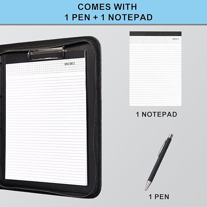 Eshow Padfolio for Men Women, Leather Portfolio - Image 4