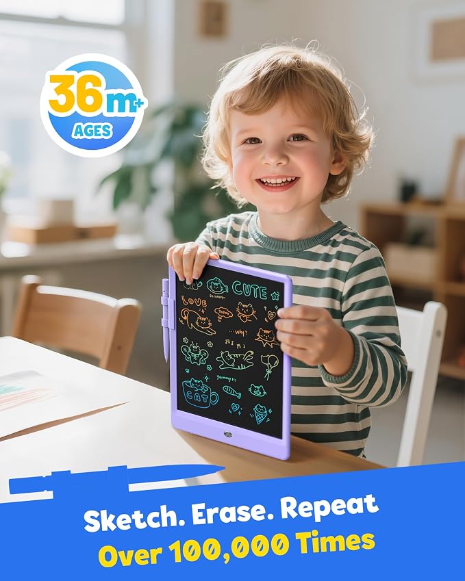 TEKFUN LCD Writing Tablet for Kids, 10-inch Coloring Drawing Pad, Mess Free - Image 2