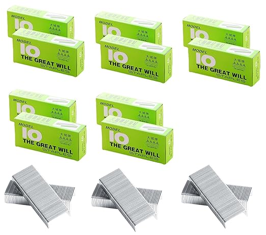 10000 Pcs 10# Mini Staples, 0.4 Inch x 0.2 Inch Stainless Steel Staples by YIKANGHENG