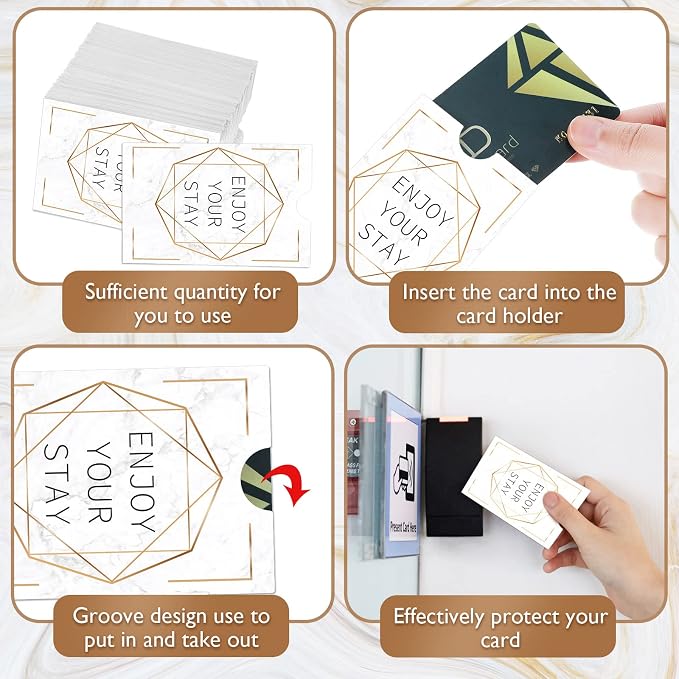 Geyee 500 Pcs Hotel Key Card Envelope Keycard Holder Sleeves Enjoy Your Stay - Image 3