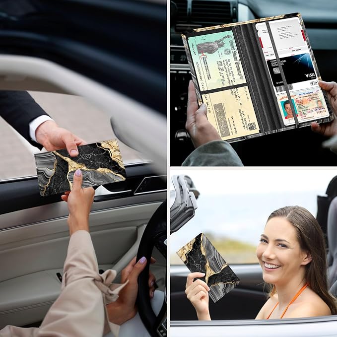 Car Registration and Insurance Holder，Colour Patterns Men Women Car License - Image 3