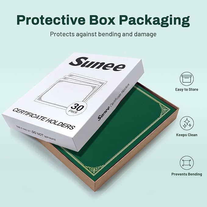 SUNEE 30 Packs Green Certificate Holders - Image 5