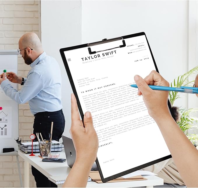 Black Clipboard, 10 Pack A4 Letter Size Clipboard Plastic Clipboards - Image 4