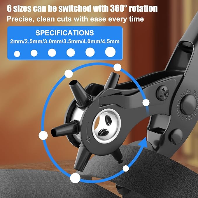 Diyife Professional Leather Hole Puncher, Full Set Punch Tool Kits - Image 3