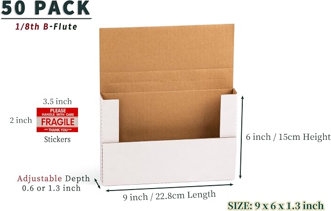 YUSHYIJIE 50 Pack 9x6x1.3 inch Small Shipping Boxes - Image 5