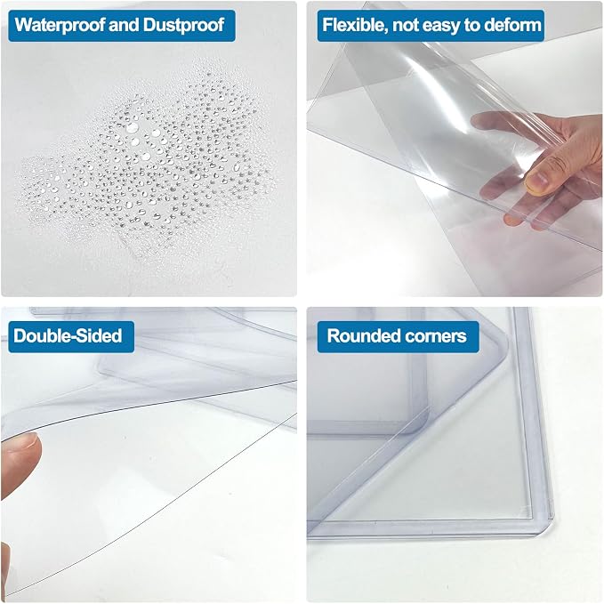 11" x 17" Hard Plastic Sheet Protectors, Menu Rigid Print Protectors, Paper - Image 3