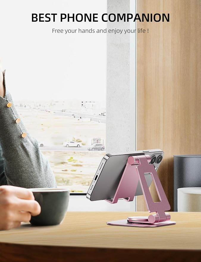 Nulaxy Rotatable Cell Phone Stand, Fully Adjustable Foldable Desktop Phone - Image 7