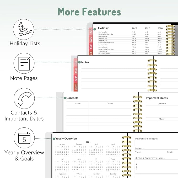 Forvencer Academic Planner 2026-2027, Weekly & Monthly Calendar Planner - Image 5