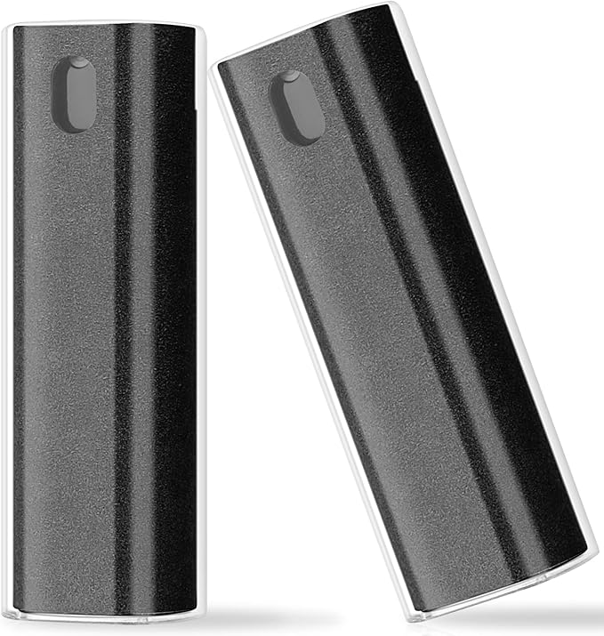 2 Pcs Fingerprint Proof Screen Cleaner, 3 in 1Touchscreen Mist Cleaner Spray Wipe Cleaner Screen Cleaner Soft Fiber Flannel,Safe for All Phones Glasses Tablet Laptop TV Watch Screens (Black)-DeskLoop Office