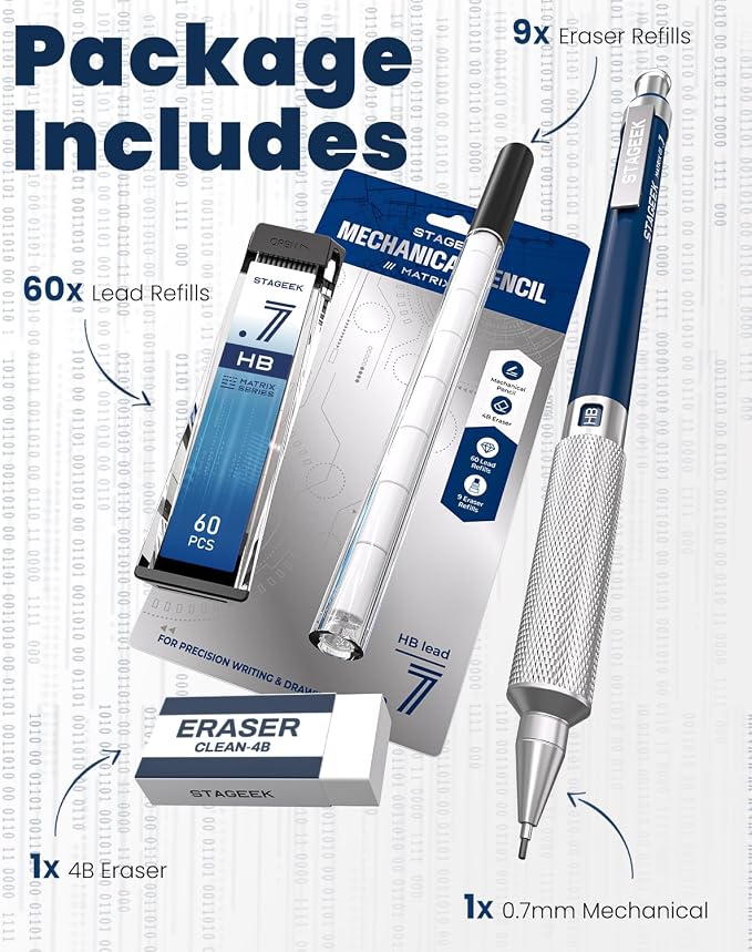 STAGEEK 0.7 mm Mechanical Pencil, Metal Art & Drafting Pencil - Image 7
