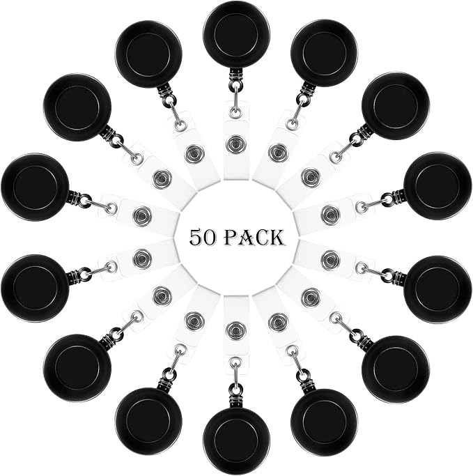 Zonon 50 Pcs Retractable Badge Holder Reels - Image 2