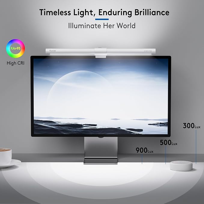 Quntis Monitor Light Bar with Remote, Eye-Care No Glare, Space Saving Home - Image 2