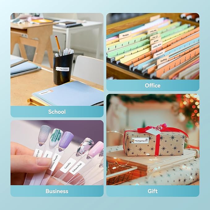 NIIMBOT Label Maker Machine D11 Label Printer Portable Wireless Connection Multiple Templates Available for Phone Easy to Use Office Home Organization USB Rechargeable-DeskLoop Office