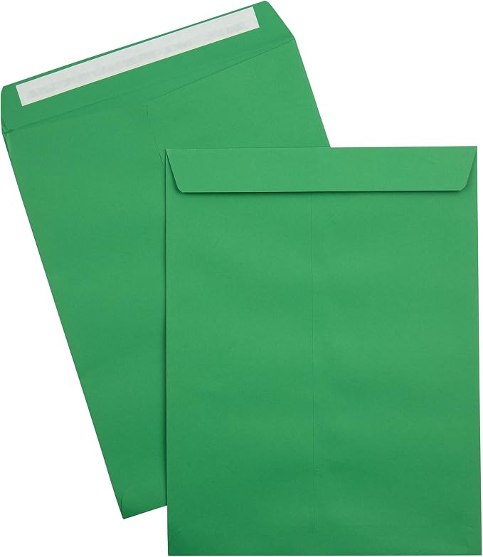LUXPaper 9 x 12 Open End Envelopes | Peel & Press | Holiday Green | 80lb. Text - Image 6