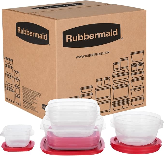 Rubbermaid EasyStore Square and Round Containers, 14-Piece Set, Food Storage by Unknown