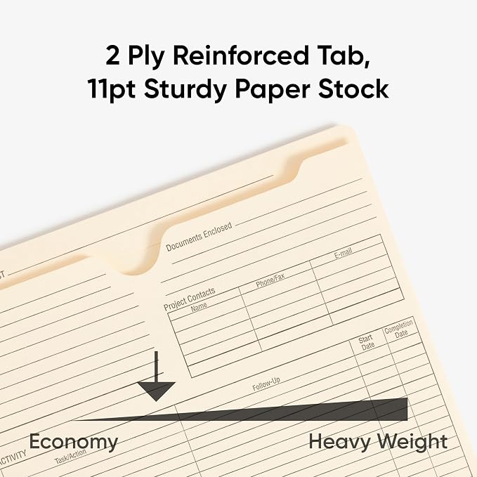 Smead Project File Jackets, Reinforced Straight-Cut Tabs, Preprinted Front - Image 4