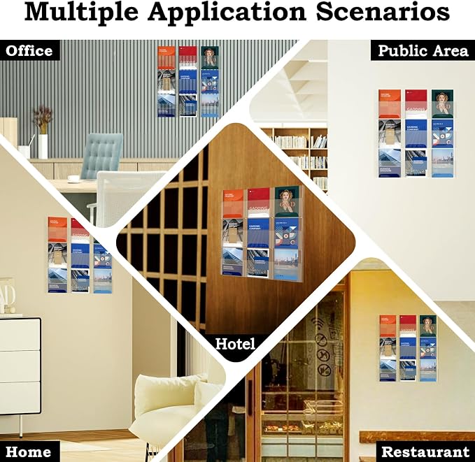 Acrylic Brochure Pamphlet Holder, 9 Magazine Holders, Trifold Flyer Rack - Image 6