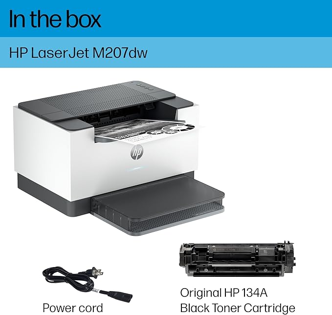 HP Laserjet M207dw Laser Wireless Printer, Black and White, Duplex, Best for Office-DeskLoop Office