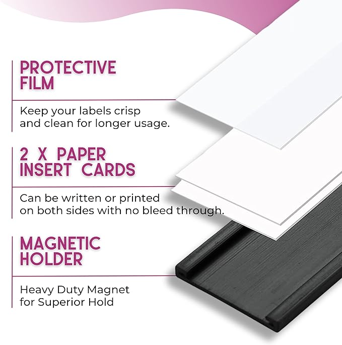Availey 40 Pack Magnetic 'C' Channel Label Holders - Image 3