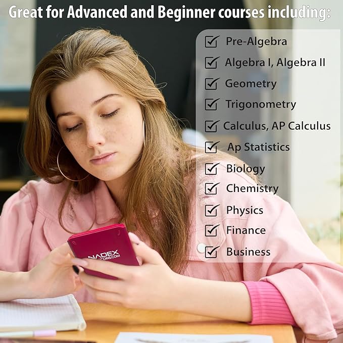 Scientific Calculator with Graph Functions for College and High School Students, Engineering, Advanced Mathematics, Calculus, Algebra, Geometery, Trigonometry, Statistics, Physics, Chemistry - Pink-DeskLoop Office