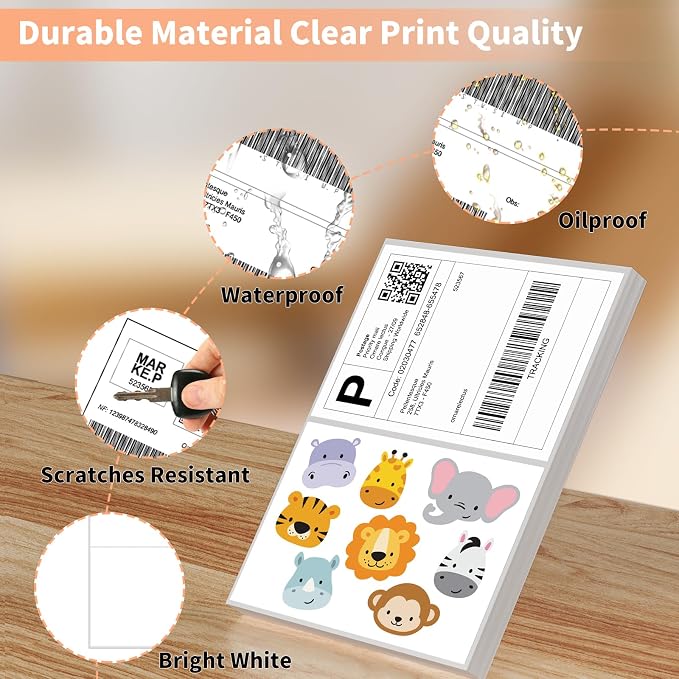 1000 Half Sheet Self Adhesive Shipping Labels, 8.5" x 5.5" Address Labels - Image 5