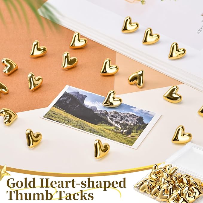 30Pcs Heart Push Pins for Bulletin Board Decorations, Cute Thumb Tacks for Cork - Image 5