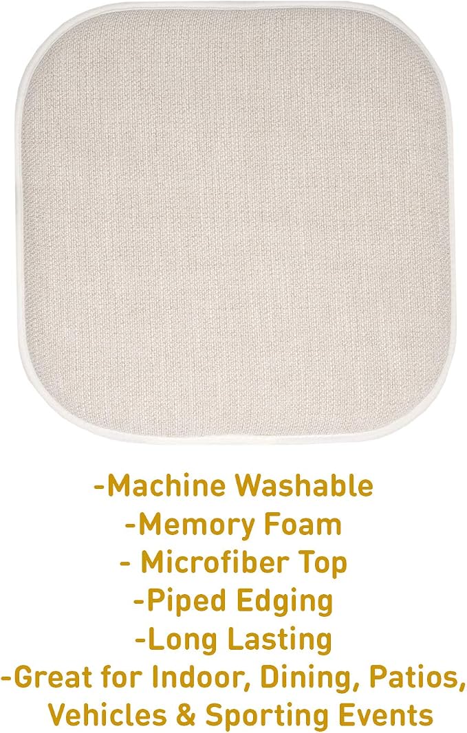 Sweet Home Collection Chair Cushion Memory Foam Pads Honeycomb Pattern Slip Non - Image 3