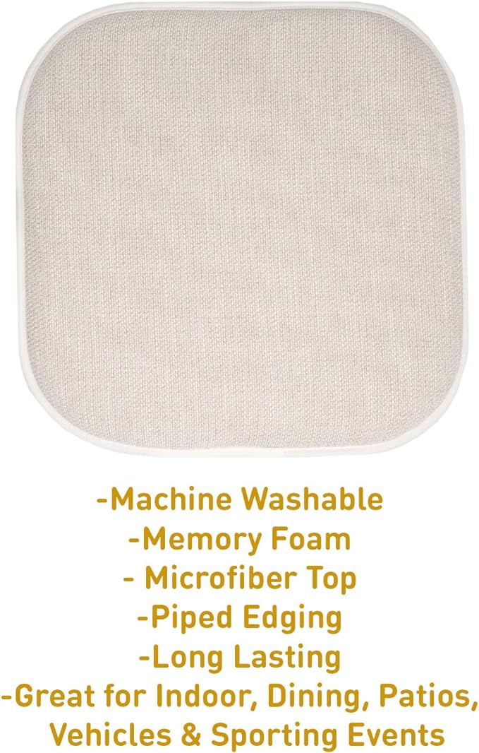 Sweet Home Collection Chair Cushion Memory Foam Pads Honeycomb Pattern Slip Non - Image 3